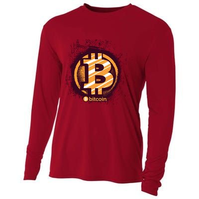 Bitcoin BTC Crypto Cryptocurrency Trader Cooling Performance Long Sleeve Crew