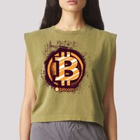 Bitcoin BTC Crypto Cryptocurrency Trader Garment-Dyed Women's Muscle Tee