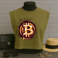 Bitcoin BTC Crypto Cryptocurrency Trader Garment-Dyed Women's Muscle Tee