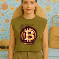Bitcoin BTC Crypto Cryptocurrency Trader Garment-Dyed Women's Muscle Tee