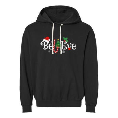 BEST BELIEVE CHRISTMAS PAJAMA SHIRT EVER Xmas Family Funny Garment-Dyed Fleece Hoodie