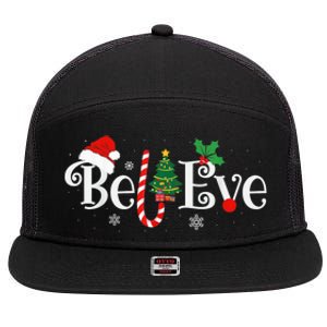 BEST BELIEVE CHRISTMAS PAJAMA SHIRT EVER Xmas Family Funny 7 Panel Mesh Trucker Snapback Hat