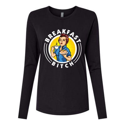 Breakfast Bitch Cute Gift Womens Cotton Relaxed Long Sleeve T-Shirt