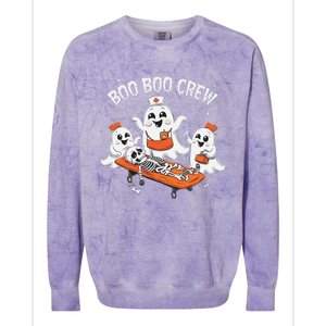 Boo Boo Crew Ghost Halloween Doctor Paramedic Emt Nurse Colorblast Crewneck Sweatshirt