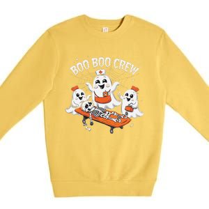 Boo Boo Crew Ghost Halloween Doctor Paramedic Emt Nurse Premium Crewneck Sweatshirt