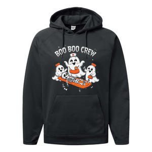 Boo Boo Crew Ghost Halloween Doctor Paramedic Emt Nurse Performance Fleece Hoodie