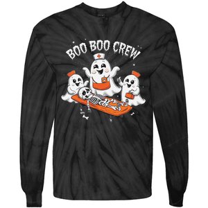 Boo Boo Crew Ghost Halloween Doctor Paramedic Emt Nurse Tie-Dye Long Sleeve Shirt