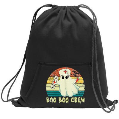 Boo Boo Crew Nurse Halloween Costume Outfit Vintage Sweatshirt Cinch Pack Bag