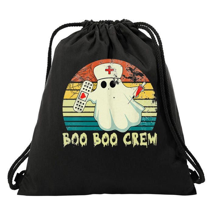 Boo Boo Crew Nurse Halloween Costume Outfit Vintage Drawstring Bag