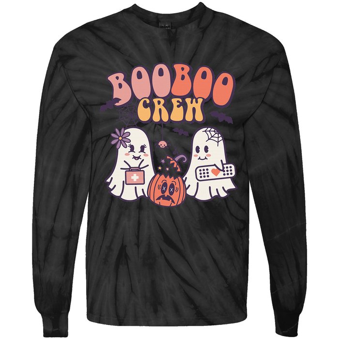 Boo Boo Crew Ghost Doctor Paramedic EMT Nurse Halloween Tie-Dye Long Sleeve Shirt