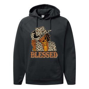 Blessed Black Cowgirl Western Swag African Christian Woman Performance Fleece Hoodie