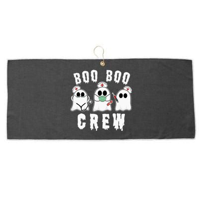 Boo Boo Crew Funny Nurse Halloween Ghost Costume Large Microfiber Waffle Golf Towel