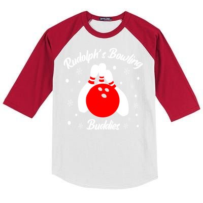 Bowling Buddies Christmas Funny Bowling Lover Xmas Bowler Meaningful Gift Kids Colorblock Raglan Jersey