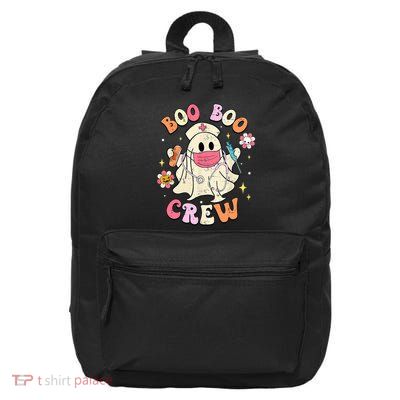Boo Boo Crew Halloween Ghost Nurse Groovy 16 in Basic Backpack