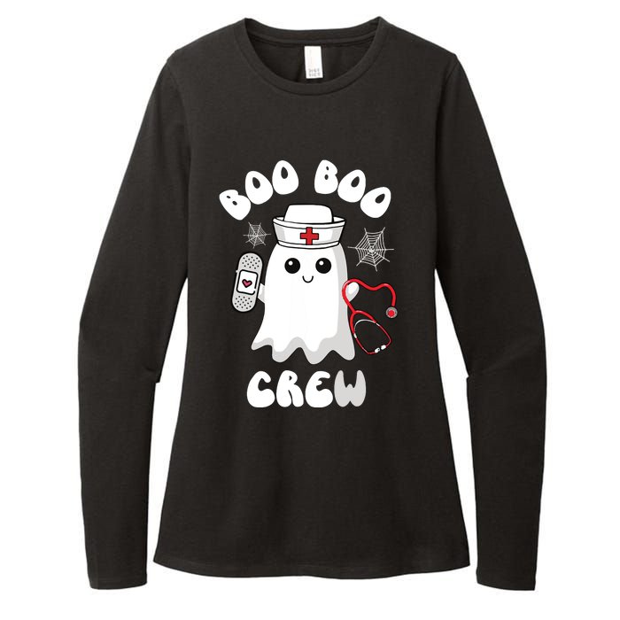 Boo Boo Crew Cute Nurse Ghost Funny Halloween Womens CVC Long Sleeve Shirt