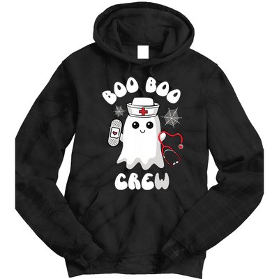 Boo Boo Crew Cute Nurse Ghost Funny Halloween Tie Dye Hoodie