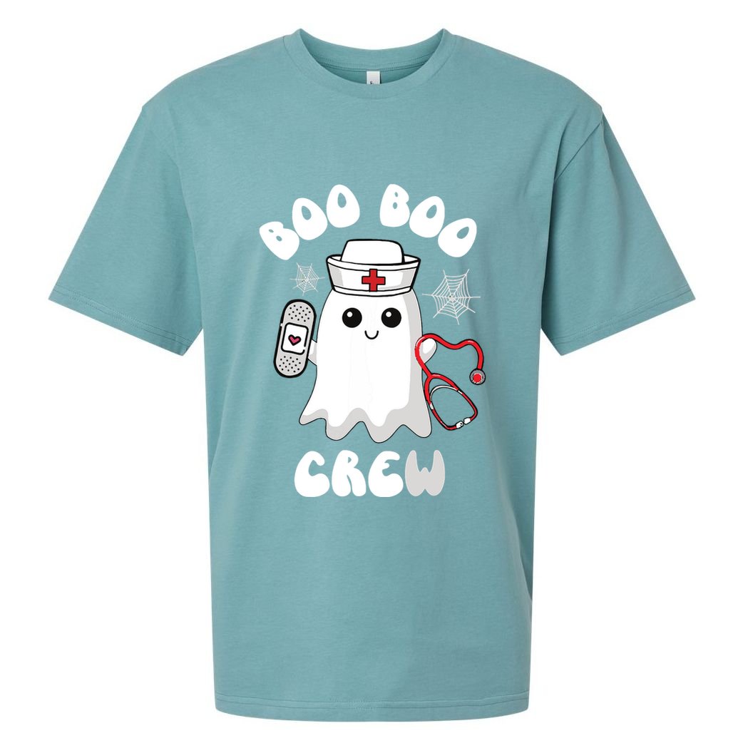 Boo Boo Crew Cute Nurse Ghost Funny Halloween Sueded Cloud Jersey T-Shirt