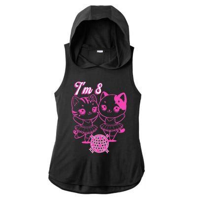 Ballerina Birthday Cat IM 8 Dance Party Ladies PosiCharge Tri-Blend Wicking Draft Hoodie Tank