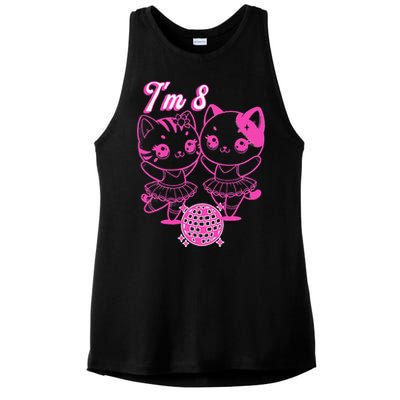 Ballerina Birthday Cat IM 8 Dance Party Ladies PosiCharge Tri-Blend Wicking Tank