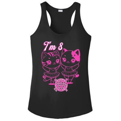 Ballerina Birthday Cat IM 8 Dance Party Ladies PosiCharge Competitor Racerback Tank