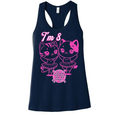 Ballerina Birthday Cat IM 8 Dance Party Women's Racerback Tank