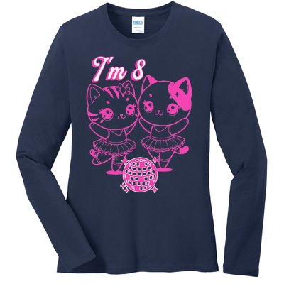 Ballerina Birthday Cat IM 8 Dance Party Ladies Long Sleeve Shirt