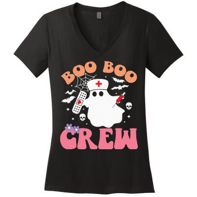 Boo Boo Crew quote Nurse cool Halloween Nurse Costume Women's V-Neck T-Shirt