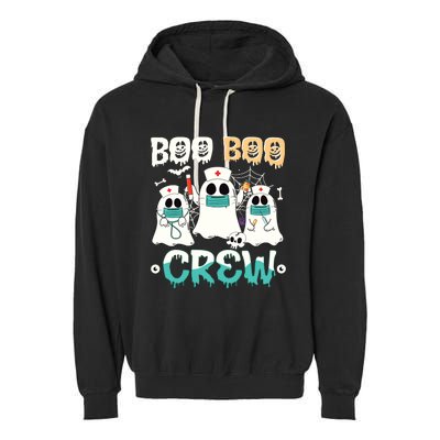 Boo Boo Crew Nurse Halloween Ghost Costume Garment-Dyed Fleece Hoodie