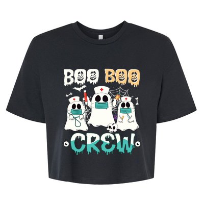 Boo Boo Crew Nurse Halloween Ghost Costume Bella+Canvas Jersey Crop Tee