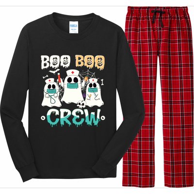 Boo Boo Crew Nurse Halloween Ghost Costume Long Sleeve Pajama Set