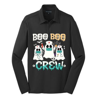 Boo Boo Crew Nurse Halloween Ghost Costume Silk Touch Performance Long Sleeve Polo