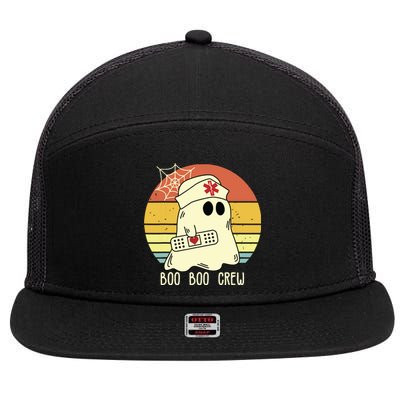 Boo Boo Crew Nurse Shirts Halloween Nurse 7 Panel Mesh Trucker Snapback Hat