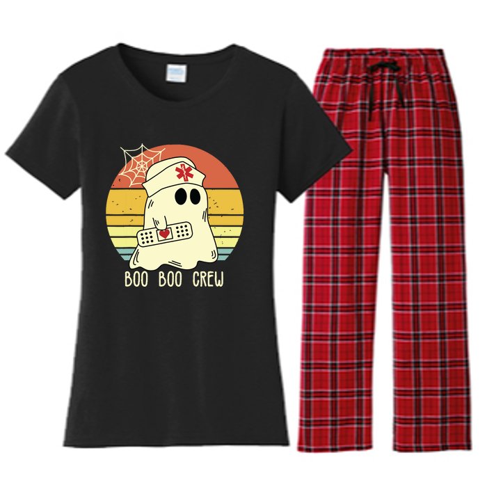 Boo Boo Crew Nurse Shirts Halloween Nurse Women's Flannel Pajama Set