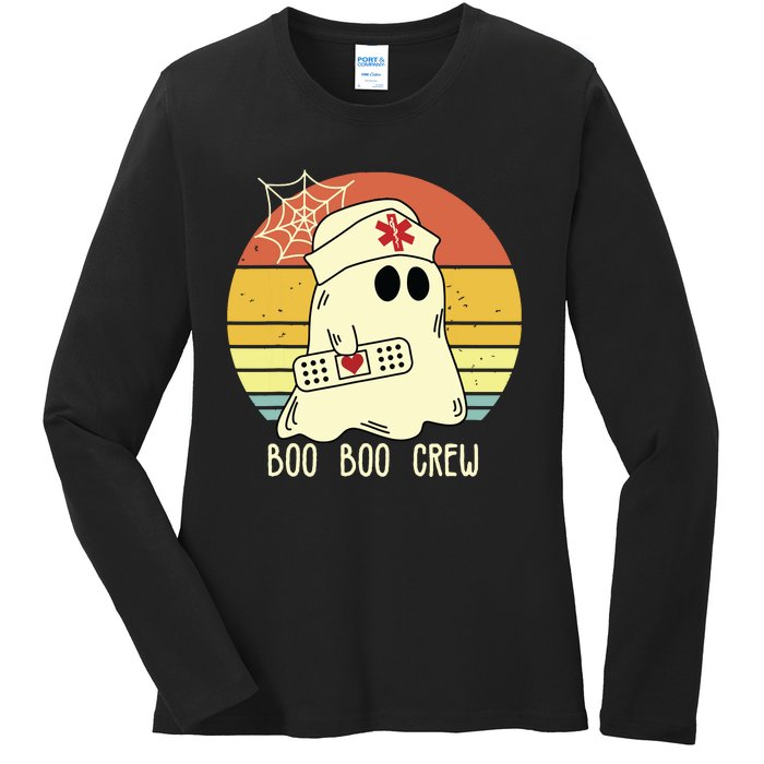 Boo Boo Crew Nurse Shirts Halloween Nurse Ladies Long Sleeve Shirt