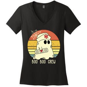 Boo Boo Crew Nurse Shirts Halloween Nurse Women's V-Neck T-Shirt