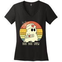 Boo Boo Crew Nurse Shirts Halloween Nurse Women's V-Neck T-Shirt