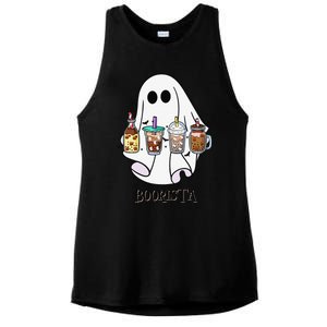 Boorista Boo Coffee Halloween Spooky Ghost Coffee Barista Ladies PosiCharge Tri-Blend Wicking Tank