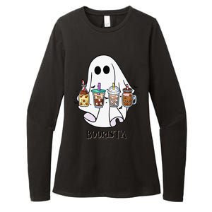 Boorista Boo Coffee Halloween Spooky Ghost Coffee Barista Womens CVC Long Sleeve Shirt