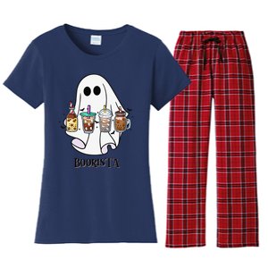 Boorista Boo Coffee Halloween Spooky Ghost Coffee Barista Women's Flannel Pajama Set