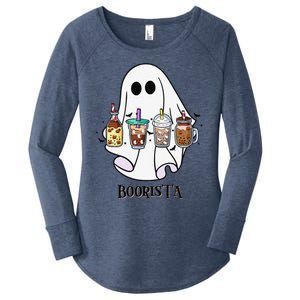 Boorista Boo Coffee Halloween Spooky Ghost Coffee Barista Women's Perfect Tri Tunic Long Sleeve Shirt