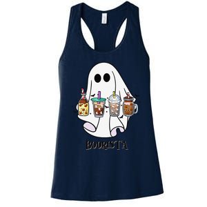 Boorista Boo Coffee Halloween Spooky Ghost Coffee Barista Women's Racerback Tank