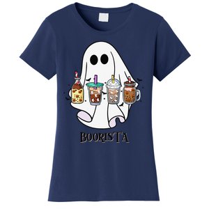 Boorista Boo Coffee Halloween Spooky Ghost Coffee Barista Women's T-Shirt