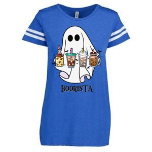 Boorista Boo Coffee Halloween Spooky Ghost Coffee Barista Enza Ladies Jersey Football T-Shirt