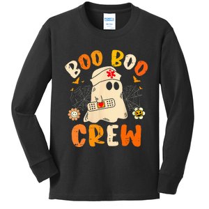 Boo Boo Crew Ghost Halloween Paramedic Kids Long Sleeve Shirt