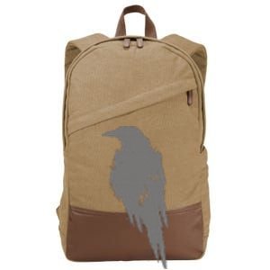 Beautiful Black Crow Raven Bird Watch. Birds Silhouette Cotton Canvas Backpack