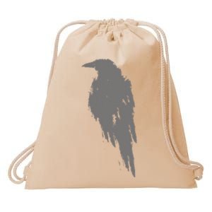 Beautiful Black Crow Raven Bird Watch. Birds Silhouette Drawstring Bag