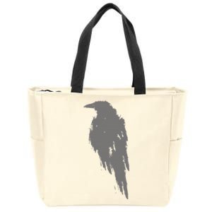 Beautiful Black Crow Raven Bird Watch. Birds Silhouette Zip Tote Bag