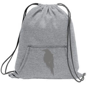 Beautiful Black Crow Raven Bird Watch. Birds Silhouette Sweatshirt Cinch Pack Bag