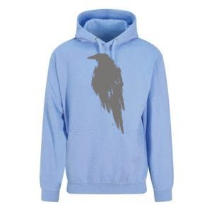 Beautiful Black Crow Raven Bird Watch. Birds Silhouette Unisex Surf Hoodie