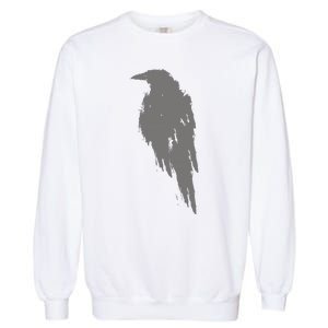 Beautiful Black Crow Raven Bird Watch. Birds Silhouette Garment-Dyed Sweatshirt